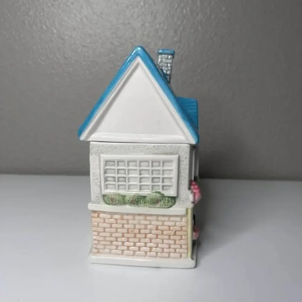 Vintage Ceramic Tea Shop House Canister